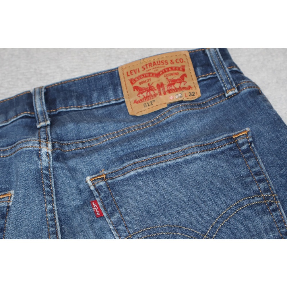 Levi's 512 Slim Taper Mens 32x30 Blue Denim Jeans Stretch Cotton Blend